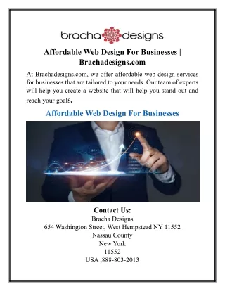 Affordable Web Design For Businesses | Brachadesigns.com