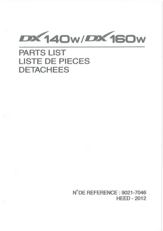 DAEWOO DOOSAN DX140W DX160W EXCAVATOR Parts Catalogue Manual