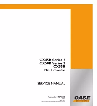 CASE CX55B Mini Excavator Service Repair Manual