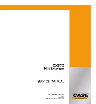CASE CX57C Mini Excavator Service Repair Manual