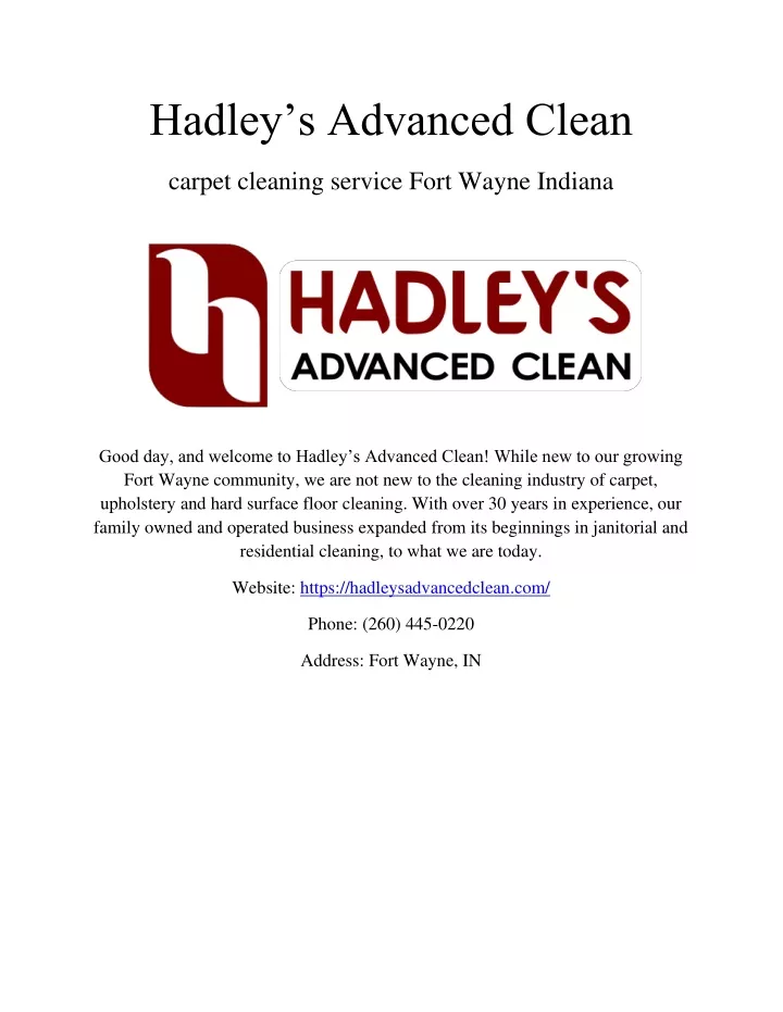 hadley s advanced clean
