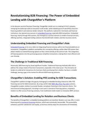 Revolutionizing B2B Financing The Power of Embedded Lending with ChargeAfters Platform (1)