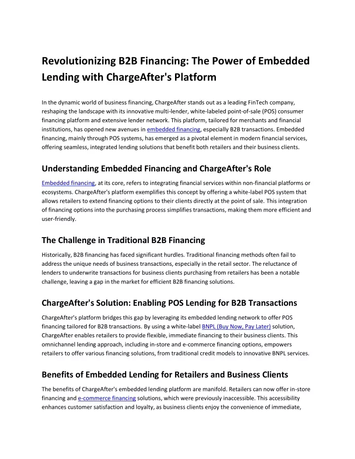 revolutionizing b2b financing the power