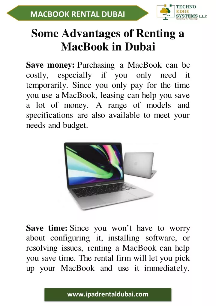 macbook rental dubai
