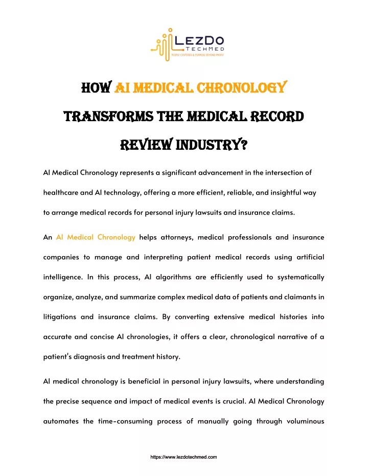 how how ai medical chronology ai medical