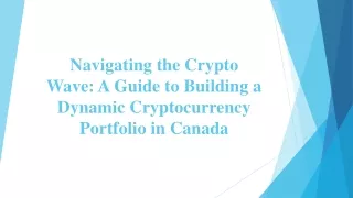 navigating the crypto wave a guide to building a dynamic cryptocurrency portfolio in canada