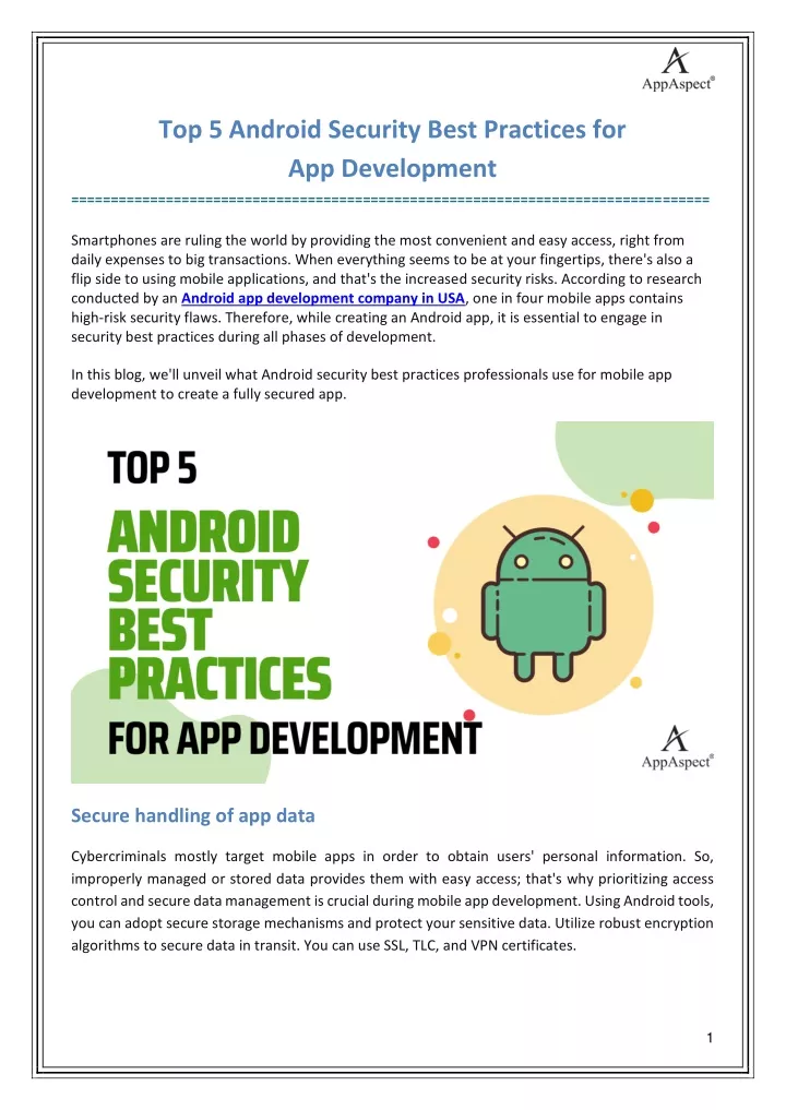 top 5 android security best practices