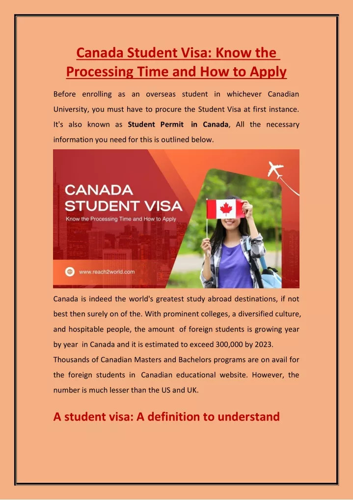 canada student visa know the processing time