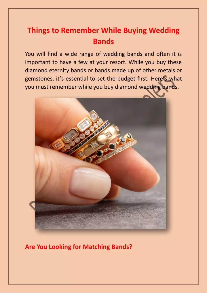 things to remember while buying wedding bands