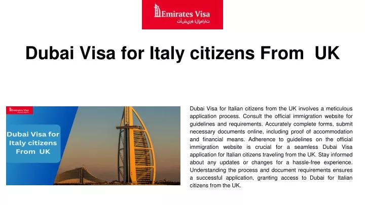 dubai visa for italy citizens from uk