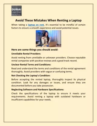 Avoid These Mistakes When Renting a Laptop