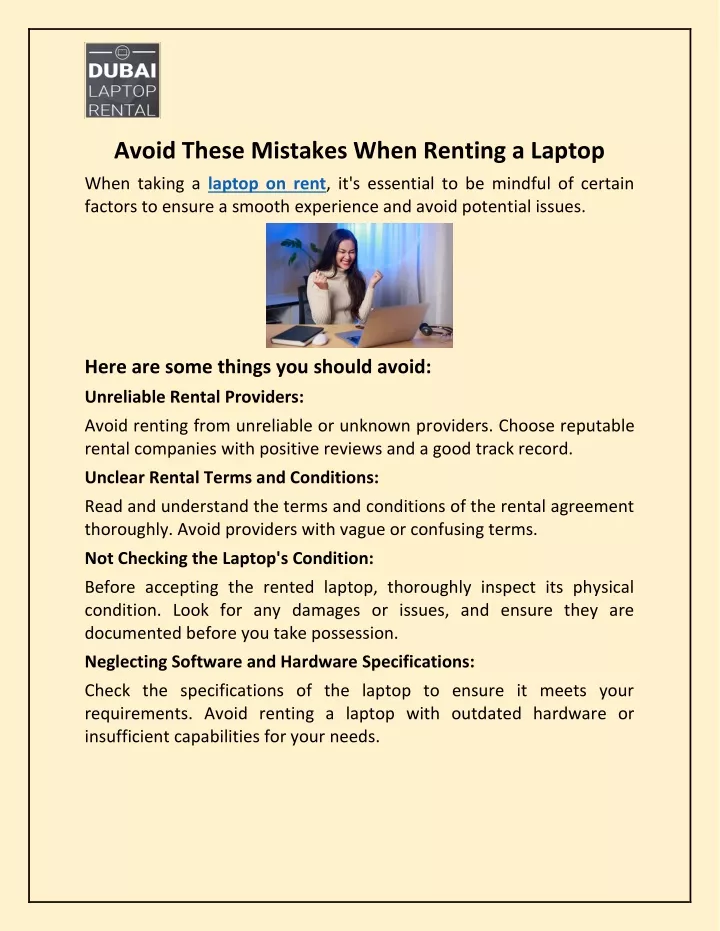 avoid these mistakes when renting a laptop
