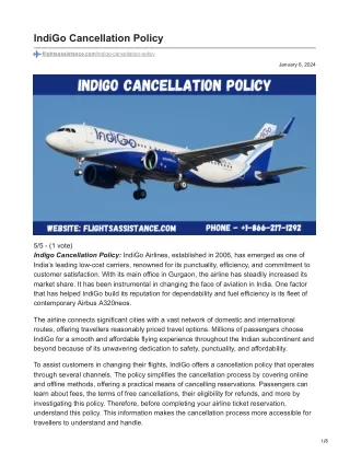 IndiGo Airlines Cancellation Policy