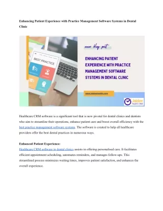 enhancing patient experience with practice
