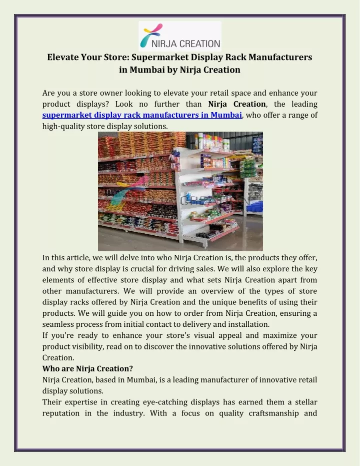 elevate your store supermarket display rack