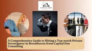 Get Private Investigator Services in Brookhaven | Contact Capital One Consulting