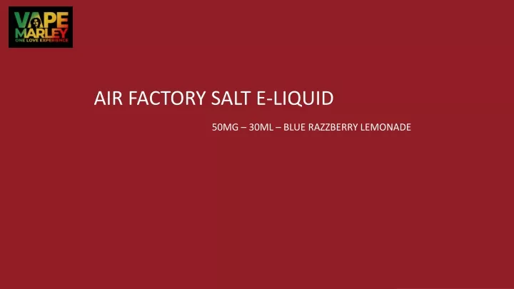 air factory salt e liquid 50mg 30ml blue