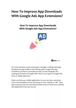 How To Improve App Downloads With Google Ads App Extensions?