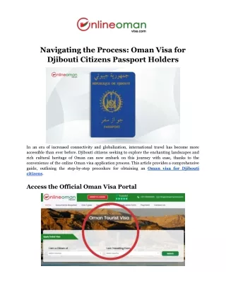 Apply Oman Visa for Djibouti Citizens