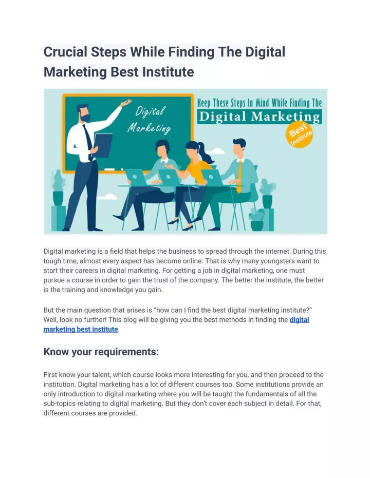 crucial steps while finding the digital marketing