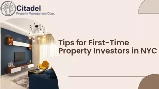 Tips for First-Time Property Investors in NYC