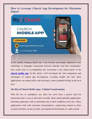 church mobile app