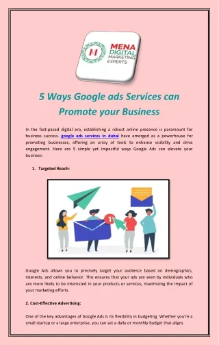 5 Ways Googlе ads Sеrvicеs can Promote your Business