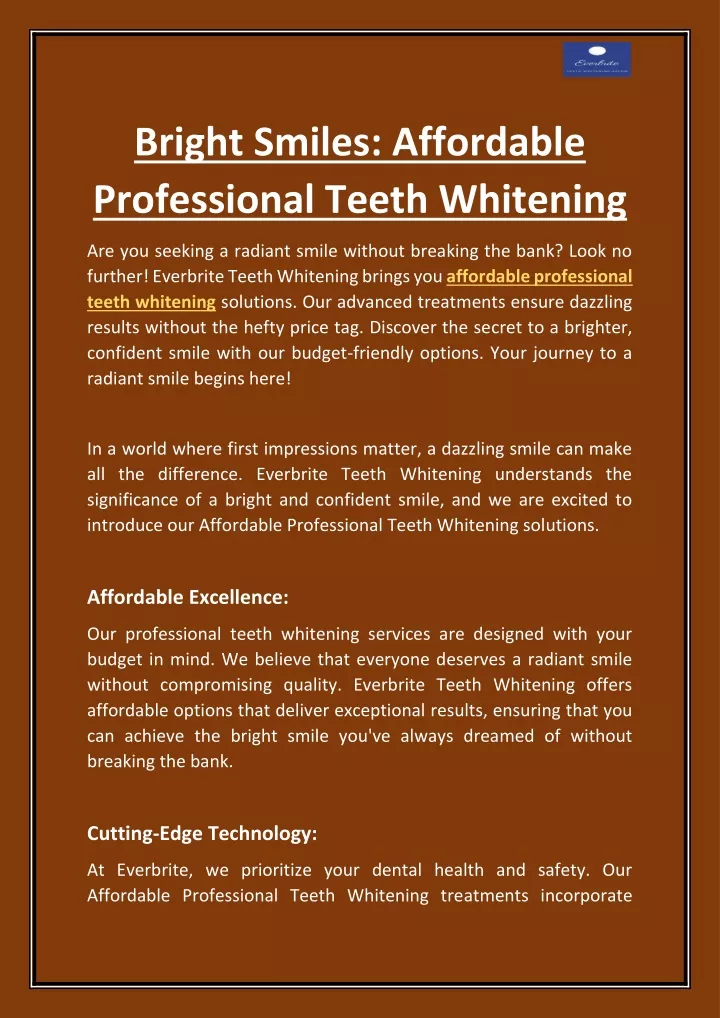 bright smiles affordable professional teeth