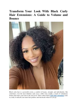 transform your look with black curly hair extensions a guide to volume and bounce