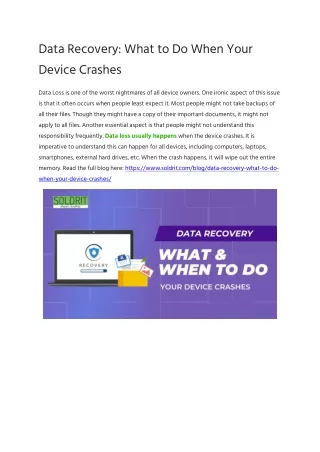 Data Recovery: What to Do When Your Device Crashes