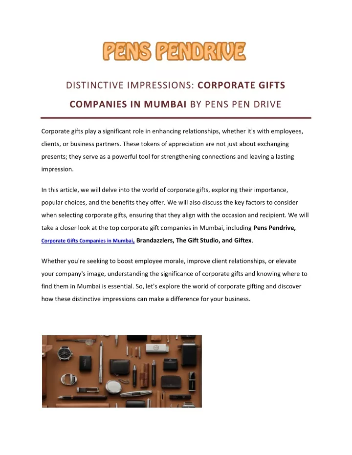 distinctive impressions corporate gifts