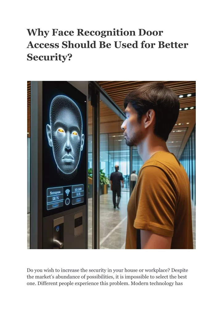 why face recognition door access should be used
