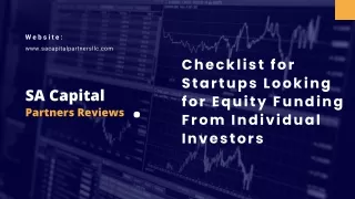 Startup Checklist for Investor Appeal by SA Capital Partners Reviews
