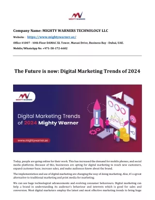 Digital Marketing Trends of 2024 in Dubai