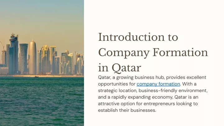 introduction to company formation in qatar qatar