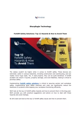Forklift Safety Solutions: Top 12 Hazards & How to Avoid Them