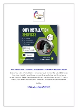 Your Trusted Choice for CCTV Installation Services Near Me in Navi Mumbai