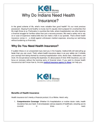 why do indians need health insurance
