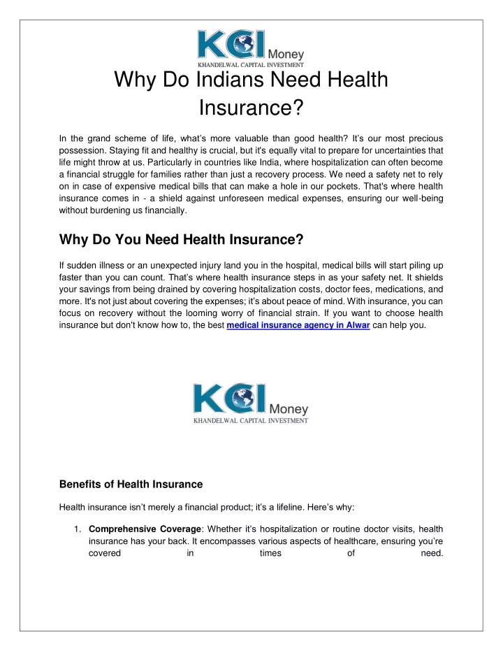 PPT - Why Do Indians Need Health Insurance PowerPoint Presentation ...