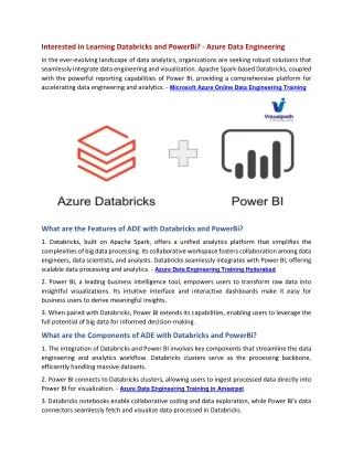 interested in learning databricks and powerbi