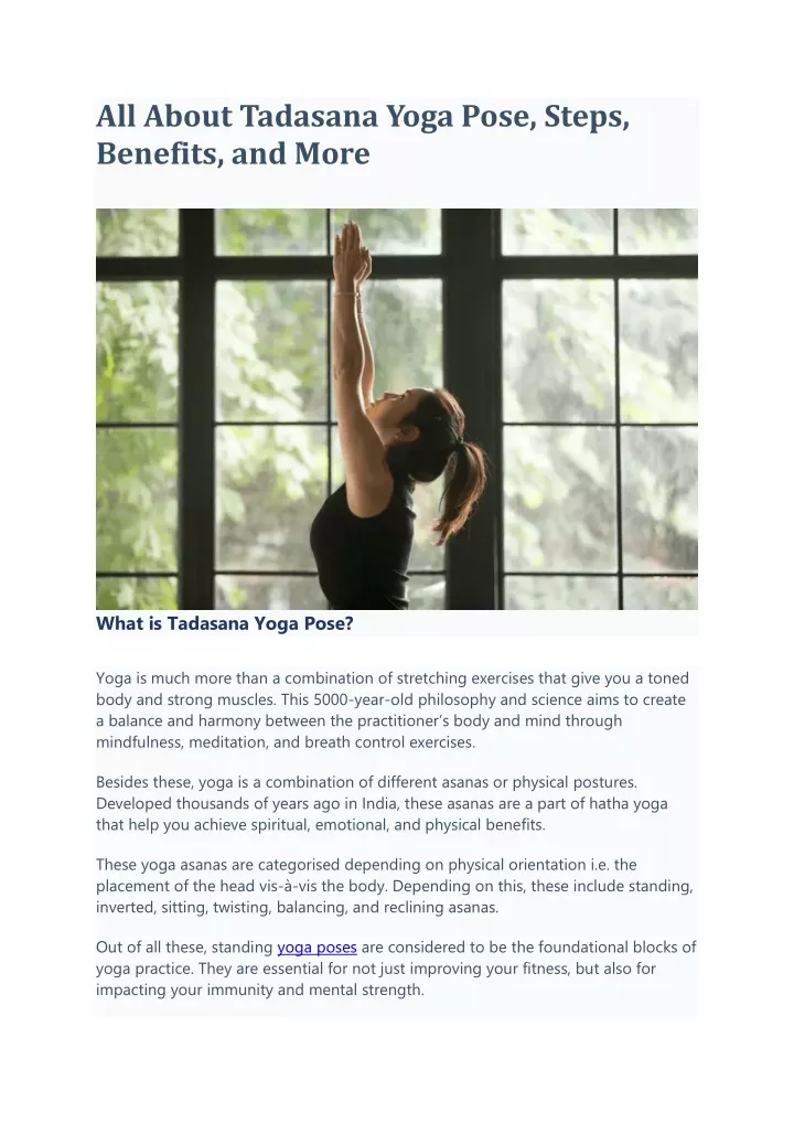 all about tadasana yoga pose steps benefits