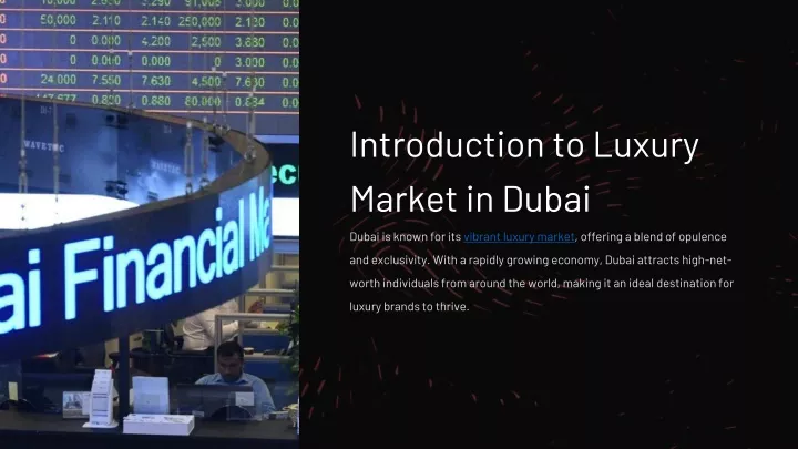 introduction to luxury market in dubai