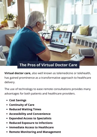 The Pros of Virtual Doctor Care
