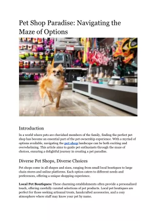 pet shop paradise navigating the maze of options