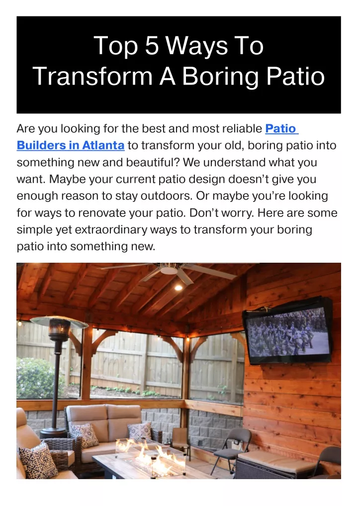 top 5 ways to transform a boring patio