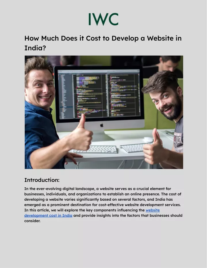 PPT How Much Does It Cost To Develop A Website In India PowerPoint 