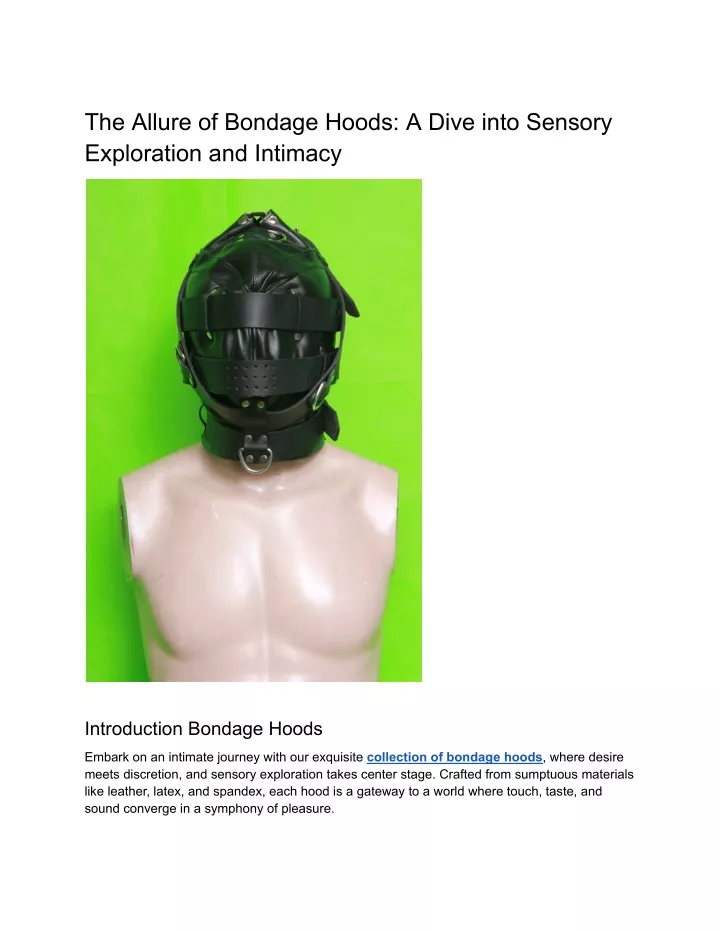 the allure of bondage hoods a dive into sensory
