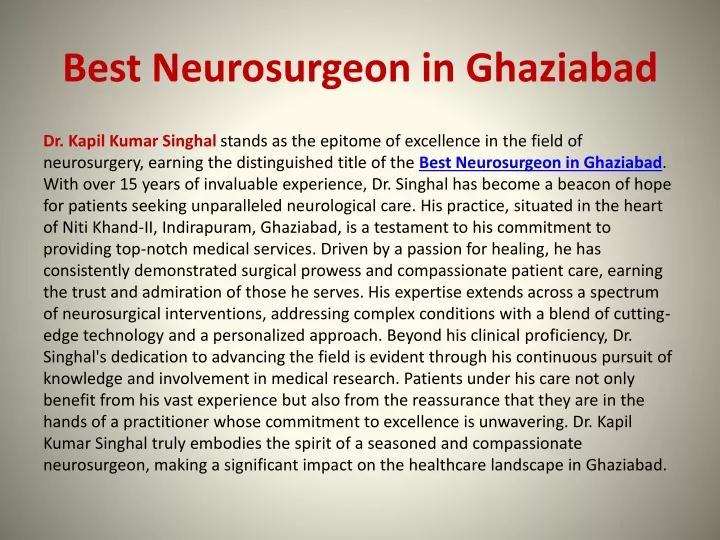 best neurosurgeon in ghaziabad
