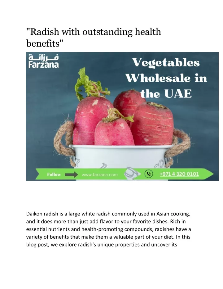 radish with outstanding health benefits
