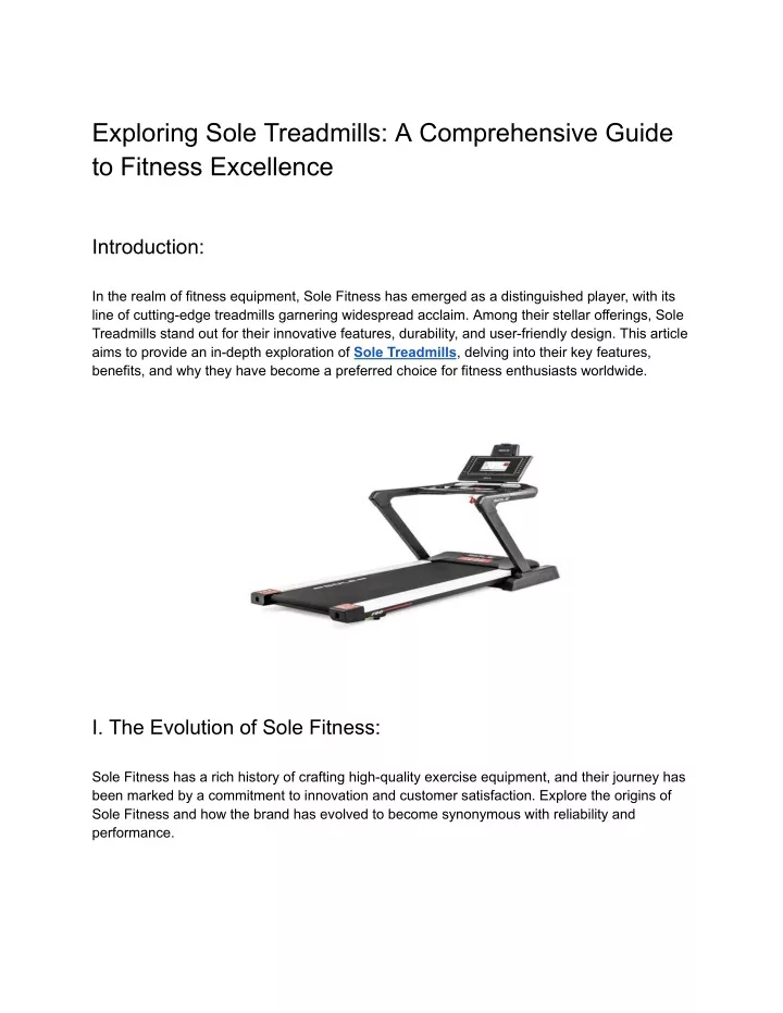 exploring sole treadmills a comprehensive guide